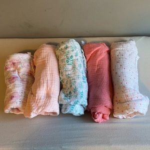 Floral Aden and anais Muslin swaddles
